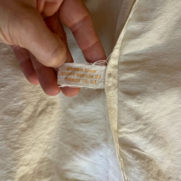 Vintage 1970s Girasol by Gonzalo Bauer Cream Dress Lace Embroidered *Flaws - Picture 4 of 15